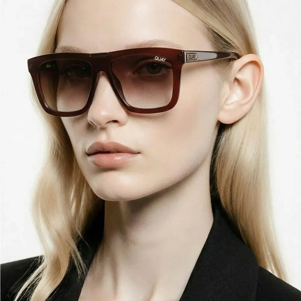 NWT QUAY Prescription Sunglasses “Name Drop” Chocolate Frame/ Dark Choc Lens